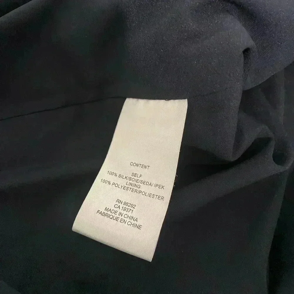 Tibi New Silk Crepe Tie Neck Mini Dress Size 6 Cocktail Party 70s Retro Office